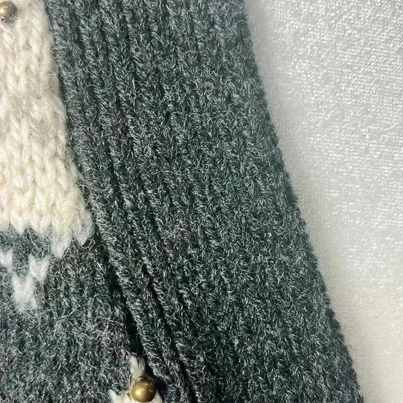 J. Jill Wool Blend Knit Embellished Fair Isle Cardigan Sweater Size XS - Picture 6 of 9